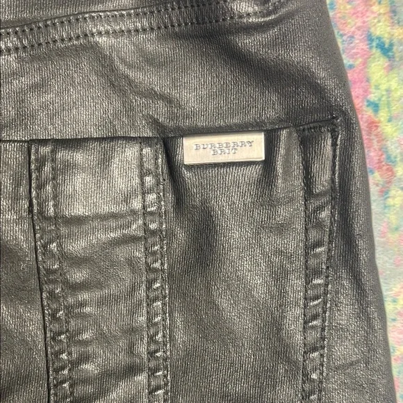 Burberry Brit Black pleather skinny stretch Pants - Picture 12 of 13
